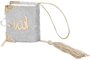 RAMADAN24 Pendentif de rétroviseur de voiture islamique petit coran protection miroir intérieur voiture auto automobile miroir arabe décor cadeau (gris)