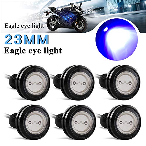 6Pcs High Power Blue 23mm Eagle Eye LED 9W DRL Faros Antiniebla Luces de Circulación Diurna Coche Motocicleta Liquidación Marker Luces Lámpara