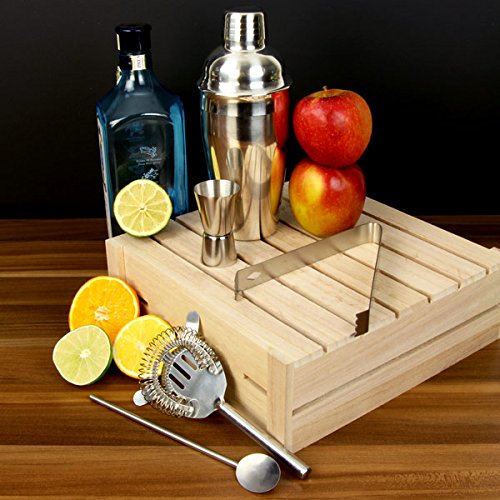 Manhattan Nights Cocktail Geschenk Set mit Rezeptbuch in Holz Geschenkbox – Cocktail – - 2