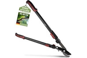 siwitec Teleskop Bypass Getriebeastschere SG-21, Bypass Baumschere für frisches Holz bis zu Ø 40 mm, Astschere mit scharfer Klinge aus Kohlenstoffstahl, Länge: 66-92 cm, Baumschere, Gartenschere