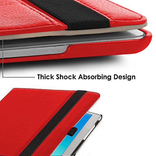 Forefront Cases® Neue Leder Drehbar Hülle Tasche Case Cover für Samsung Galaxy Tab E 9.6 T560 (Juli 2015) – PU Ledertasche lederhülle 360° Drehbarer Stand mit Rundum-Geräteschutz + Eingabestift Displayschutz - 6
