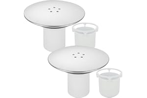 ASelected 2 Pack Shower Drain Cover Replacement, Chrome Shower Trap Cover, 90 Mm or 115 Mm Shower Plughole Cover Removable Top Shower Waste Trap Cover, Shower Tray Drain Cover Fast Flow