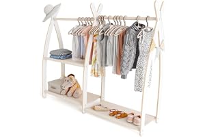 MAMOI® Klädställ för barn 95 x 106 x 32 cm/53 x 95 x 32 cm | Barngarderob | Klädhängare för barn