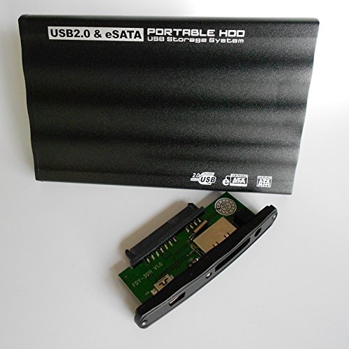 Externe 6,4 cm (2,5″) Festplattengehäuse SATA-ESATA in Alu Schwarz - 3