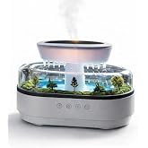 Yağmur Damlası Efektli Hava Nemlendirici ve Aroma Dif&uuml;z&ouml;r, Doğa Ses Modları, LED Ambiyans Işıklı, Sessiz &Ccedil;alışma, Buharlı Nem