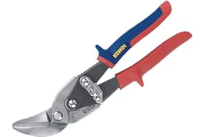 IRWIN 10504315N - Tijeras corta chapa corte curvado 20SL, curvas rectilíneas, en ángulo y a la izquierda