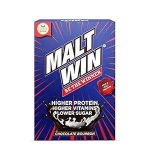 Maltwin Nutrition Health Drink for kids - 100% Malted Barley, Higher Protein, Active Immuno-Nutrients for Growth & Immunity, Chocolate Bourbon, 450g Refill Box