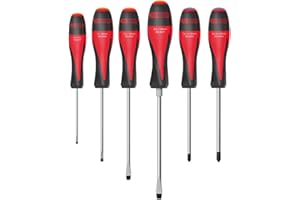 KS TOOLS - 922.6040 - Jeu de 6 tournevis ULTIMATE, Fente - PZ - Manche ergonomique tri-matière - Lame acier trempé - Résistant aux produits chimiques - Chrome vanadium - Vissage professionnel