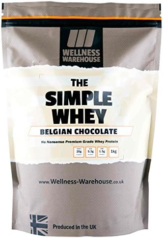 NEW YEAR SPECIAL OFFER 2kg The Simple Whey' Whey Protein Shake 2kg (Belgian Chocolate) by Wellness Warehouse
