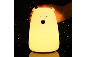 Tremdwoto Kids Night Light, Cute Bear Night Lamp USB Charging Night Light for Kids Room, Cute Children Room Decor Baby Nursery Toddler Squishy Light Birthday Gifts for Girls and Boys
