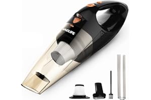 VacLife Aspirapolvere Portatile, Aspirapolvere Per Auto Senza Fli, Mini Aspirapolvere Portatile Nicaricabile Wireless con 2 Filtri, Arancione Chiaro (VL189)