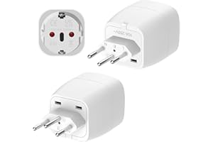 Clomnpe Szwajcarski adapter podróżny 2 szt. adaptera do gniazdka, adaptera z wtyczki UE na wtyczkę typu J, szwajcarski adapter wtyczki do Liechtensteinu, Szwajcarii, Rwandy, Reisestecker