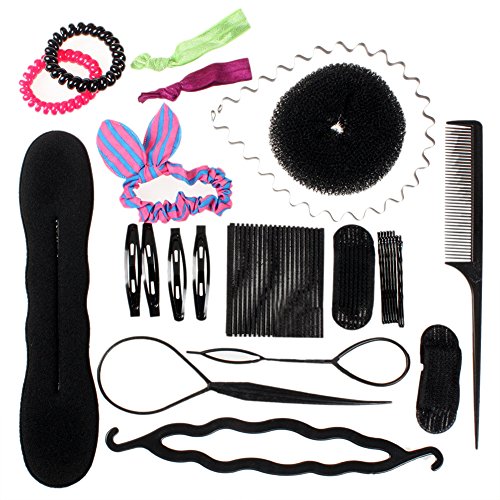 HABI Haar Styling Werkzeug KIT Frisurenhilfe Füllstoff Haar Clip-Pads Haardreher Set Hair Style DIY Klipp Hersteller Braid Tool