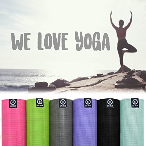 Yogamatte – We Love Yoga – 180 x 60 x 0,6cm extrem rutschfest mit optimaler Dämpfung, leicht und Schadstofffrei – für Yoga, Pilates, Stretching, Gymnastik – von Zen Power, in vier verschiedenen Farben - 5