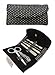Ladies 6 piece manicure pedicure set to include scissors nail clippers tweezers - black