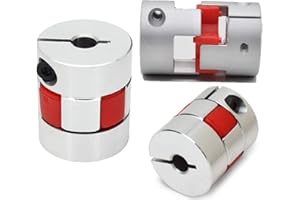RATTMMOTOR Flexible Coupler 3 PCS 8mm to 10mm Plum Coupling L30 D25 Spindle Coupling Aluminum Alloy Flexible Jaw Spider Plum Coupling for CNC Engraving/Milling machine