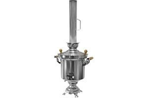 OLYMP Samovar en Acier Inoxydable pour Charbon de Bois avec cheminée, 5 l