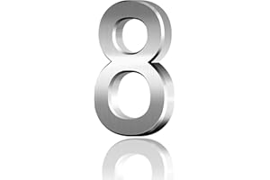 CODIROM 3D Mailbox Numbers 0-9 House Door Self-adhesive Stickers 3 Inches for Apartment Hotel Street Room Address (Silver) (8)