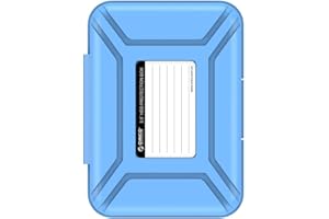 ORICO Hard Drive Protector Case 3.5 Inch HDD Protective Box/Storage Case for Western Digital WD Seagate Toshiba Samsung,Stackable and Sortable Memo(Blue)