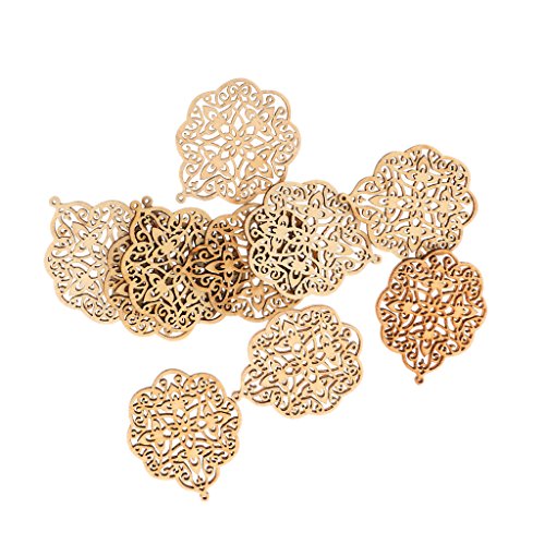 MagiDeal 10pcs blumen klein-Anhänger Deko Basteln Aufhängen Naturholz Schild, Wegbeschreibung,Dekoration, Handwerk - 4