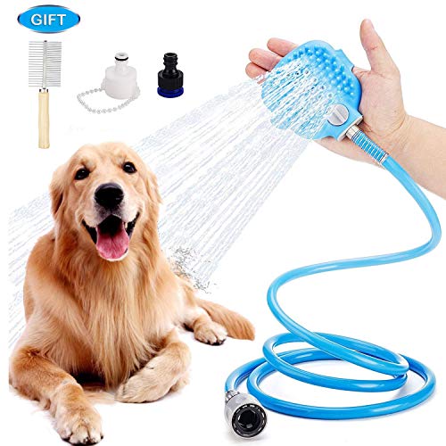 UIQELYS Doccia per Cani Spazzola per Animali Doccia Domestici Soffione Cani, Strumento per Bagno Doccia Strumento per Tenere in Mano Lo Strumento da Bagno per Cani Gatti Cavalli Uso Interno Esterno