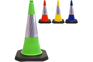 Street Solutions UK - 750mm Tall Traffic Cone Reflective Sleeve For Indoor And Outdoor Usage, Self Weighted Cones Are Manufactured In The UK