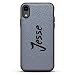 Produktbild Name: Jesse, handgeschriebener Stil, Luxendary Leather Serie, Slim Edition, mit Echtleder-Rückseite, 3D-Druck-Design für iPhone XR (15,1 Zoll), Steingrau