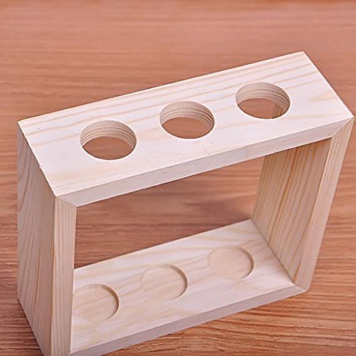 Gazechimp Kristall Glas Vase Halterung Blumen Vase mit Reagenzglasständer Holz Tisch Haus Dekoration - 3