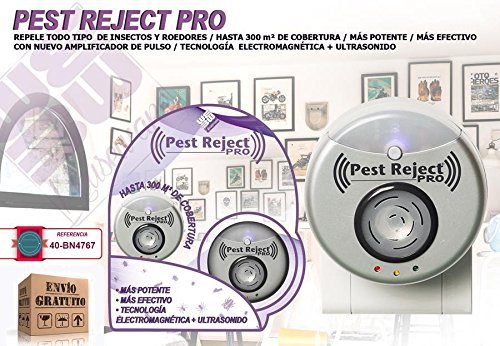 We Houseware JPWonline - Nuevo Repelente plagas de Insectos y roedores Pest Reject Pro Más Potente Más Efectivo Tecnología Electromagnética + Ultrasonido BN-4767