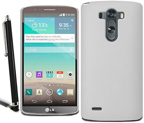 Stylish Slim Thin Hard Case Armour Cover For LG G4 + Screen Protector + Stylus (White)