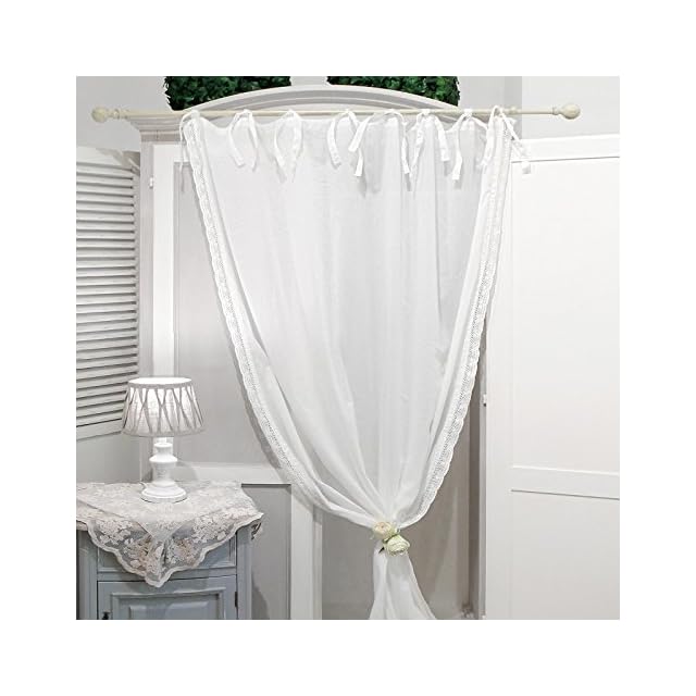 Trois Volants 100 Voile De Coton 130x60 Blancgris At17