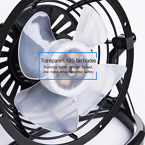 E-PRANCE USB Ventilator Mini Tischventilator leise, 360° Drehbar, optimal für Schreibtisch WEEE Zertifizierung (Schwarz 2) - 5