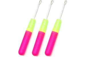 AOVNA Leevia 3 Pack Plastic Handle Crochet Needle Hook For Hair Braiding Micro Braids, Hair Extension, Feather and Dreadlock Beads