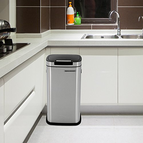 Songmics Abfalleimer Mülleimer für Küche 38 L Edelstahl mit Tippdeckel LTB02L - 2