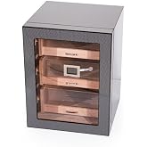 Cohiba 2026 Model &Uuml;&ccedil; &Ccedil;ekmeceli Humidor - Karbon Gri