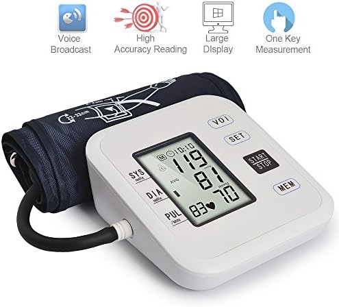 Arm Blood Pressure Monitor, DiKaou Fully Automatically Measure With Digital LCD Screen Display Portable Case for Blood Pressure and Heartbeat Detector（Medically Certified）