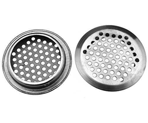 20 x65mm Luftgitter Rund Kamin Lüftungsgitter Edelstahl Silber Cover Mesh Löcher - 3