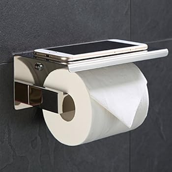 Leekayer Edelstahl Klopapierhalter Mit Handy-Ablage - Chrom Für Bad & Küche