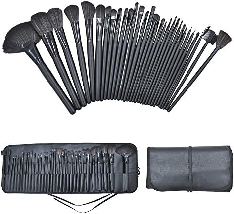 Makeup Brush Set 32 Pieces Kabuki Natural Cosmetic Brush Set Synthetic Foundation Blending Brush with Beauty Fold Able Pouch