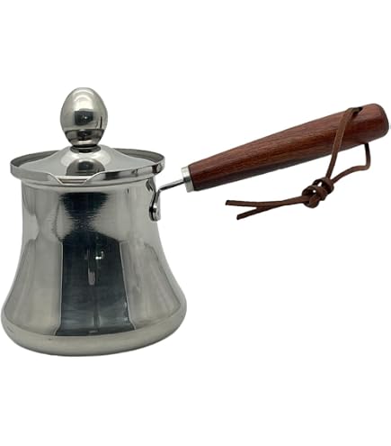 Cafetière Turque En Acier Inoxydable 180 Ml - Poignée Anti-Brûlure - Pour Café, Lait, Chocolat - 9