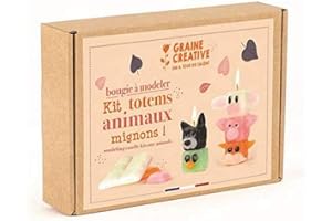 GRAINE CRÉATIVE Scatola per bambini - Candele per modellare - Totem per animali