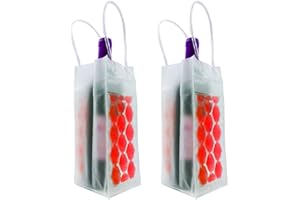 HI FINE CARE Weinkühltasche, Eisbeutel für Wein, Bierflasche (2 Stück), sofortige Kühlung und hält Ihr Getränk kalt, hält kühl und kühlt Champagner, Wein (rot (2er-Pack)