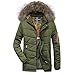 Produktbild Rosennie Herren Warme Winterjacke Parka Jacke Kapuzenpullover Verdickte Baumwolle Jacke Gefütterter Jackenmantel mit Kapuze Übergangsjacke Winterparka Herbst Winter Übergangsmantel