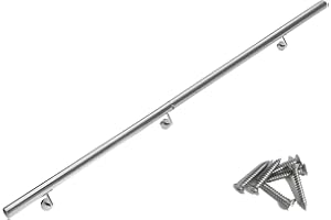 Barandilla Escalera en Acero Inoxidable Magtctyae 300cm Pasamanos Escalera Acero Inoxidable Baranda Montaje Soporte en Pared Barandilla para Escaleras Exterior, Plata