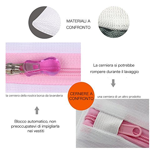 Acxeon 2er Set Wäschenetz Wäschebeutel – Premium Qualität Zweischichtig Waschen Taschen, Wäsche Beutel für Bluse, Strumpfwaren, Strumpf, Unterwäsche, Büstenhalter und Unterwäsche, Travel Laundry Bag (60X50CM – grobe Masche) - 4