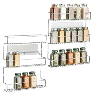 mDesign 2er-Set AFFIXX Gewürzregal selbstklebend- dreistöckige