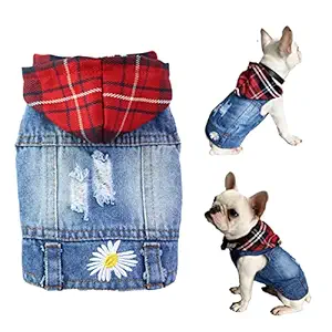 Designer Dog Clothes Summer Shirt Daisy Vest Denim Coat Small Medium Dogs Classic Hoodies Puppy Blue Washed Clothes for Chihuahua