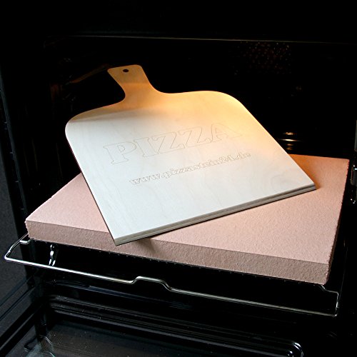 PIZZASTEIN / BROTBACKSTEIN Set, Schamottestein 40x30x3cm mit Pizzaschaufel - 2