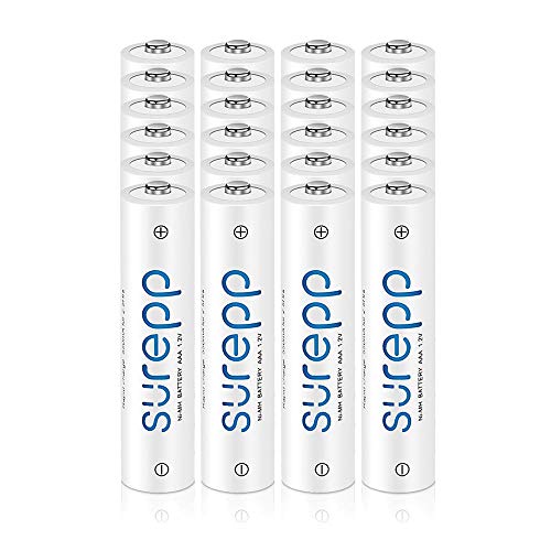 Surepp - Pilas recargables AAA (1,2 V, 1100 mAh, Ni-MH, 24 unidades)