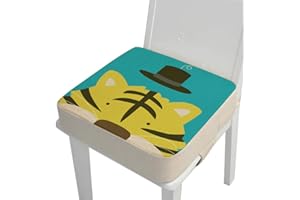 Kinder Sitzkissen Sitzerhöhung Stuhl, Fansu Baby Tragbar Sitzkissen Cartoon Design Quadratische Verstellbar Zerlegbar Kleinkinder Esszimmerstuhl ErhöHen Pad Esszimmer Boostersitze (Tiger,40*40*10cm)